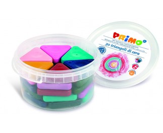 PRIMO Pot met 30 driehoek pastel waskrijtjes